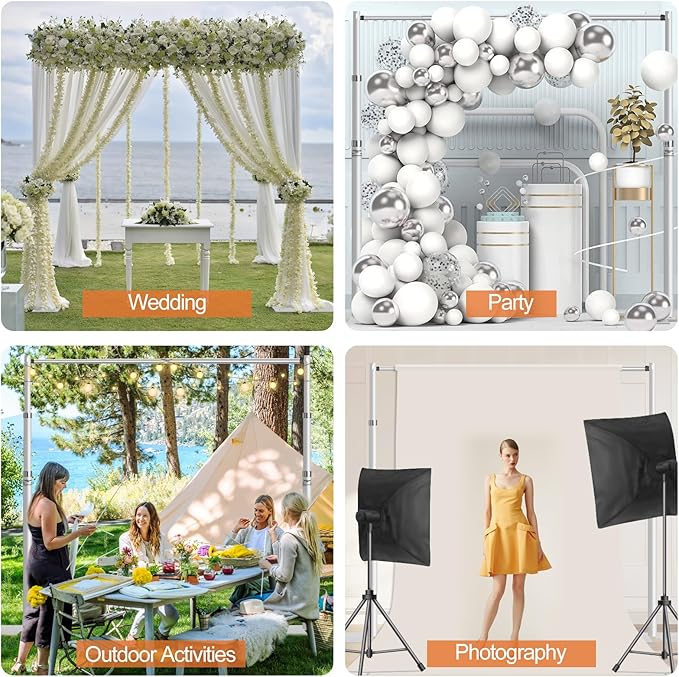 FUDESY Pipe and Drape Backdrop Stand Kit, 8.6x10ft Heavy Duty Backdrop Stand - Image 7