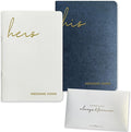 Vow Books His and Hers Wedding Vow Books wtih Soft Touch Gold Foil Engraving by WeddingGiftsWedding