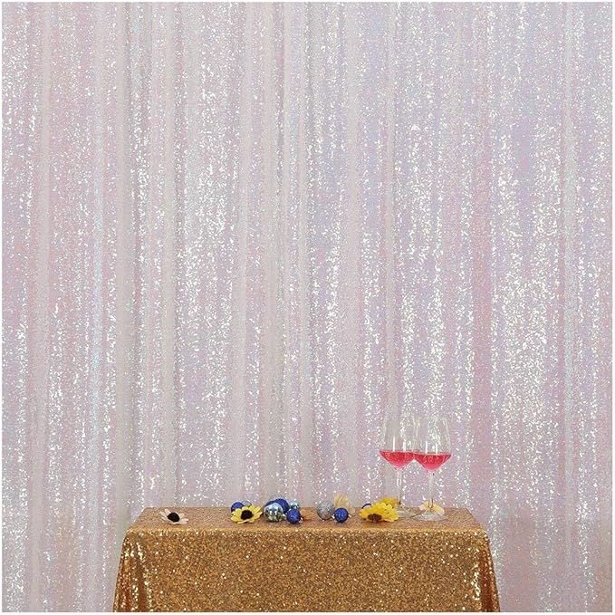Poise3EHome Iridescent Sequin Backdrop, 6FT x 8FT Sequin Photography Backdrop by Poise3EHome