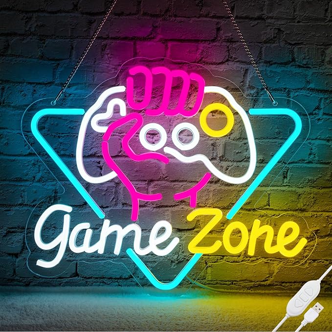 Game Zone Neon Sign Dimmable Gamer Neon Signs Gaming Led Signs by BasaneonNeonSignLightUpYourLife