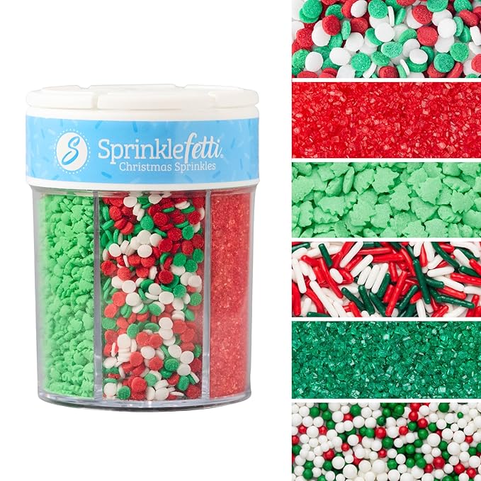 Sweets Indeed Christmas Sprinkles Mix – 6-Cell Holiday Assortment 6.45 oz | by SweetsIndeed