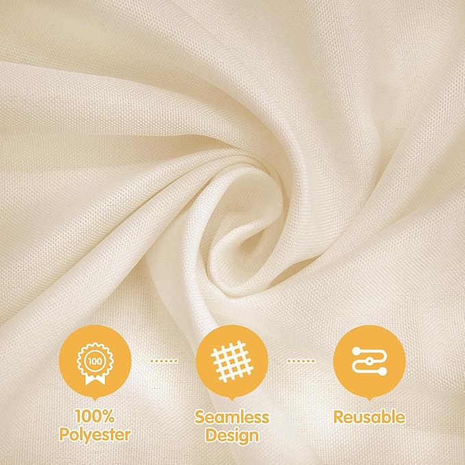 BRILLMAX 6 Pack Beige Tablecloths 70 x 120 Inch - Image 2