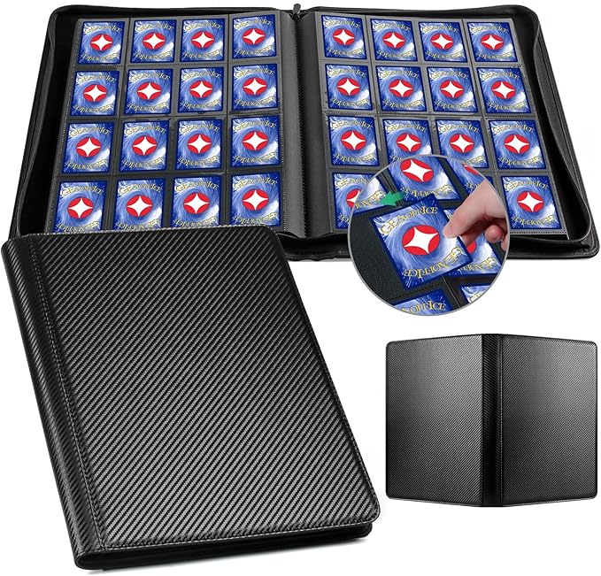 GEAoffice Trading Card Binder 16 Pockets, Premium Large 1000 Card Binder Holds by GEAoffice