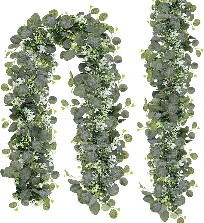 N&T NIETING 2 Pack Artificial Eucalyptus Garland by NTNIETING