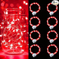 pozzolanas 8 Pack Red Battery Operated String Lights - 7ft Waterproof Fairy by pozzolanas