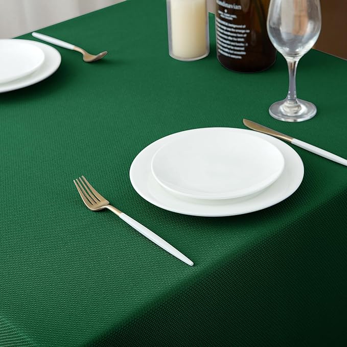 Biscaynebay Textured Fabric Christmas Rectangle Table Cloth 90x156 Inch - Image 7