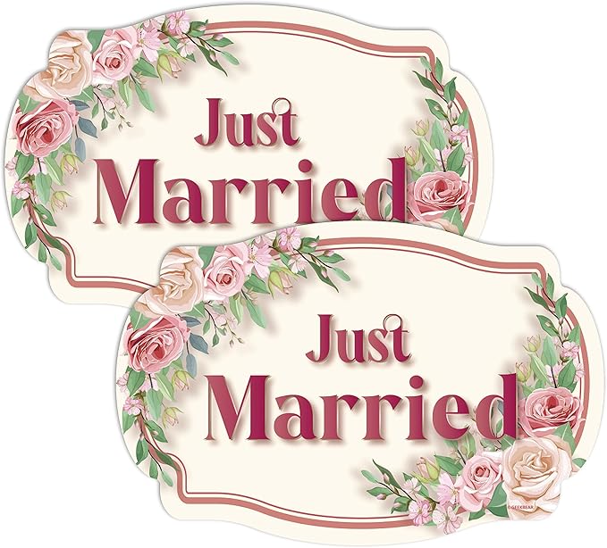 GEEKBEAR Just Got Married Car Magnet by GEEKBEAR