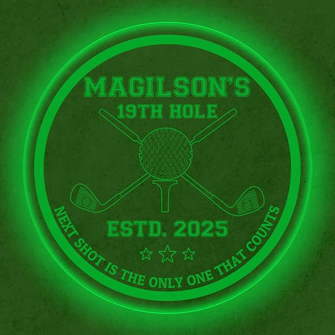 Custom Golf LED Bar Sign – Personalized Color Changing Acrylic Wall Decor - Image 4