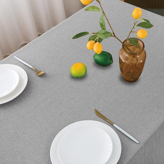 NLMUVW Square Linen Tablecloth, Light Grey Small Table Cloth Water Resistant - Image 2