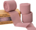 3 Rolls Dusty Rose Handmade Chiffon Ribbon, 1.5" x 21Yd Frayed Fringe Silk by KEOSREE