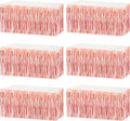 6 Pack 29x108 Inch Metallic Foil Fringe Tinsel Table Skirts Banner by AIKENLIN