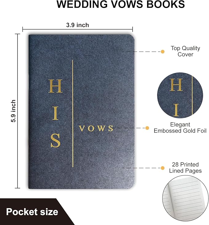 Wedding Vow Books His and Hers, Wedding Registry Gifts Ideas - Image 3