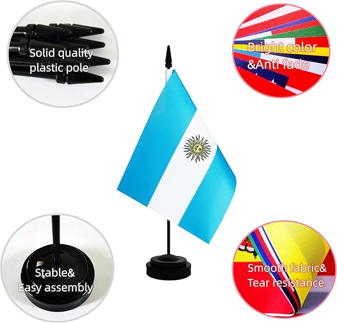 2 Pack Argentina Desk Flag, Argentinian Table Office Flag - Image 3