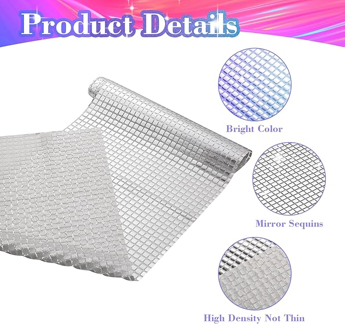 4 Packs Glitter Disco Party Table Runner 12 x 108 Inches Mirror Silver Foil - Image 3
