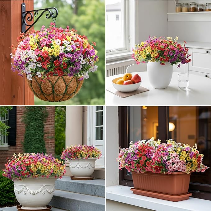 Artificial Flowers for Outdoors 24 Bundles, UV Resistant Colorful Fake Silk - Image 5