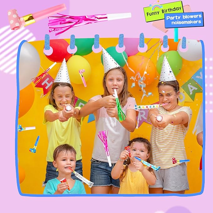 160 Pcs Party Blowers Set Includes 100 Pcs Glitter Fringed Noise Maker and 60 - Image 5