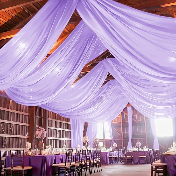 6 Panels Lavender Ceiling Drapes by REWOMC