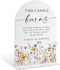 Memorial Table Sign for Wedding, Boho Floral This Candle Burns in Loving Memory by Unknown