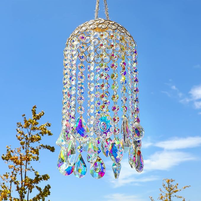 Crystal Chandelier Wind Chimes Suncatcher Pendant, Aurora Light Catcher - Image 2
