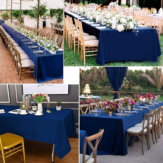 10 Pack Navy Blue Tablecloths for 8ft Rectangle Tables 60 x 126 Inch - Image 5