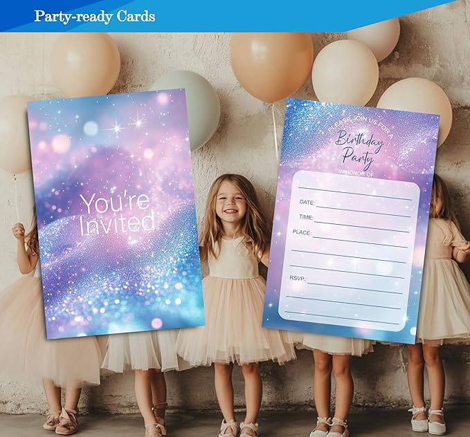 Simple You're Invited Girls Birthday Invitations - Image 2