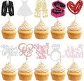Gyufise 30Pcs She Said Yes Cupcake Toppers Glitter Diamond Ring I Do Love by Gyufise