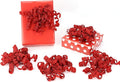 6" Metallic Glitter Red Self Adhesive Curly Ribbon Gift Wrap Bows by LIZLOVESS