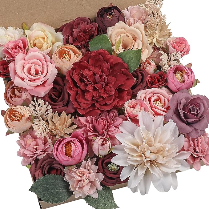 Serra Flora Artificial Flowers Combo Box Set Faux Flowers Bulk Flower Leaf by SerraFlora