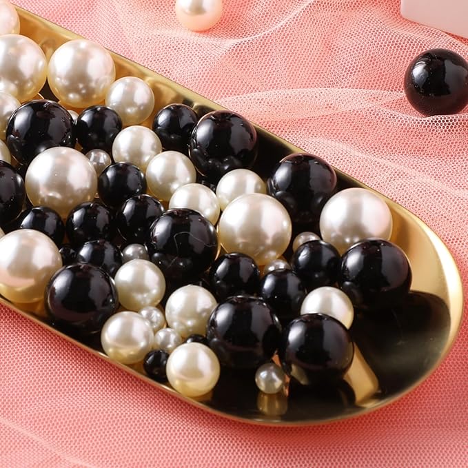 200 Pcs Vase Filler Beads Black and White Pearl Beads - Image 5