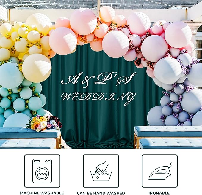 MEETSKY 10ft x 10ft Hunter Green Backdrop Curtains - Image 6