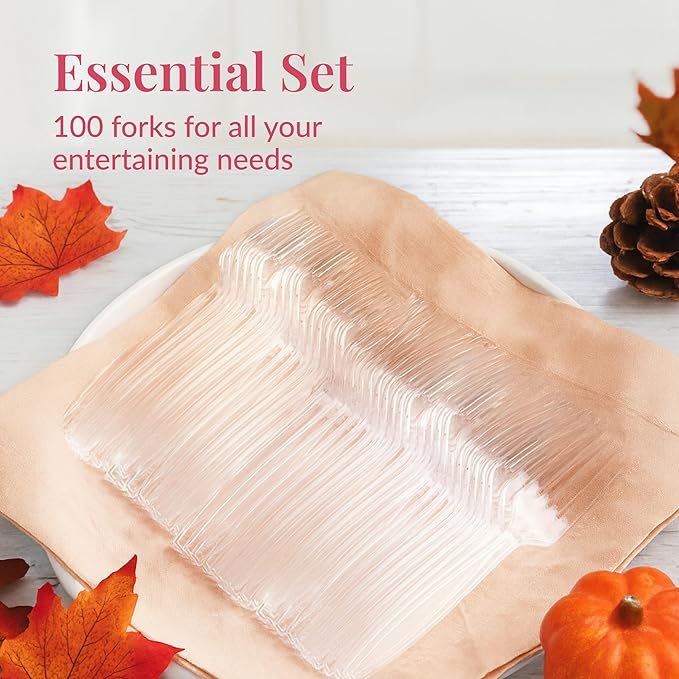 Prestee Clear Plastic Forks 100 Count - Image 4
