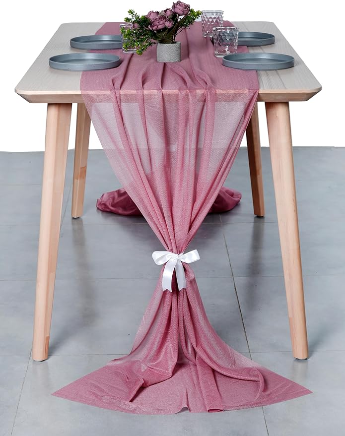 MDS 15 Pack 10ft Chiffon Table Runner 29 x 120 Inches Sheer Wedding Runner - Image 7