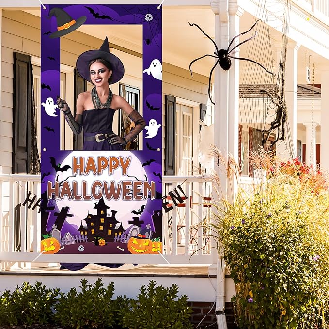 Halloween Photo Booth Props Frame Party Decorations 35 x 73Inch Halloween - Image 7