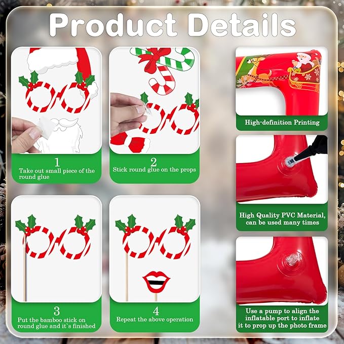 Christmas Photo Booth Props Inflatable Frame - Image 7