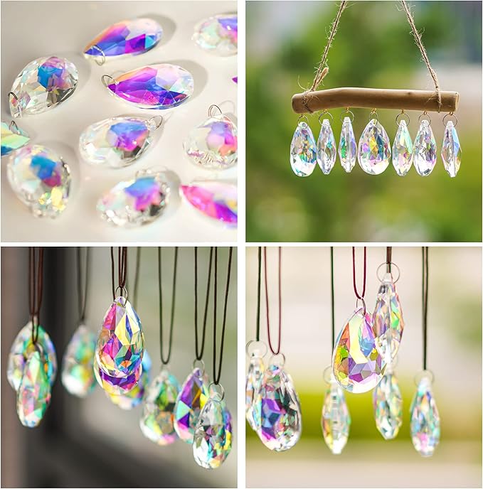 12 Pieces 50mm Crystal Prisms Chandelier Colorful Bauhinia Ornament Pendants - Image 5