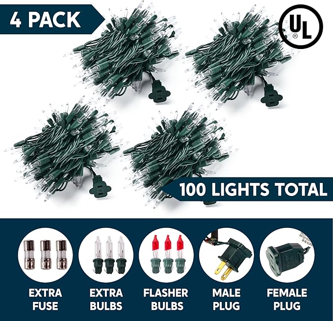 Joiedomi Clear Christmas String Lights Indoor, 400 Mini Warm White Fairy Light - Image 2