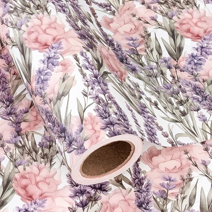 WRAPAHOLIC Kraft Floral Wrapping Paper by WRAPAHOLIC