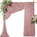 SiinvdaBZX 2 Panels Wedding Arch Draping Fabric 30" x 240" Dusty Rose Polyester by SiinvdaBZX