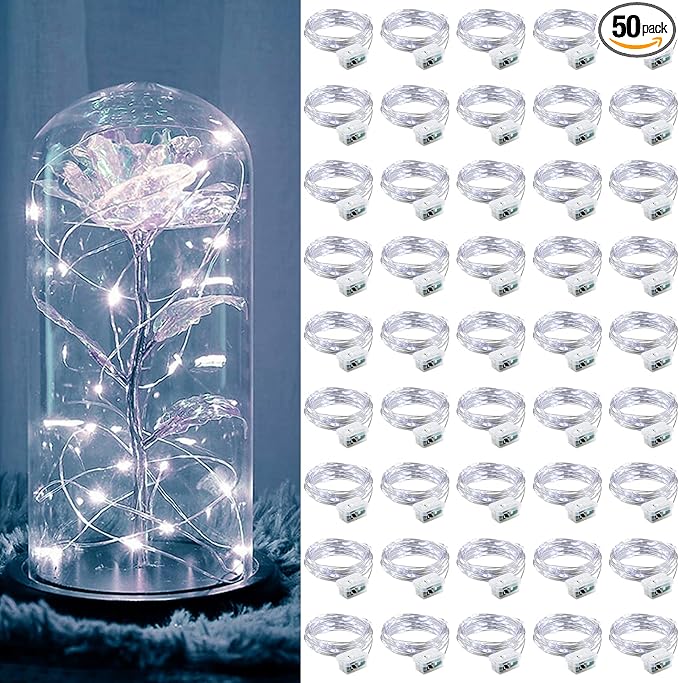 ZGWJ 50 Pack Fairy Lights Battery Operated, 7ft 20 Mini LED Fairy String Lights by ZGWJ