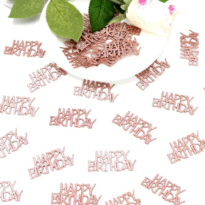 Rose Gold Happy Birthday Confetti - Image 5