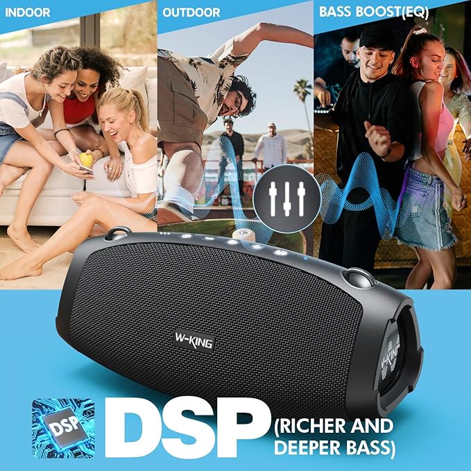 W-KING 120W Max Portable Speakers Bluetooth Wireless, IPX6 Waterproof Loud - Image 3