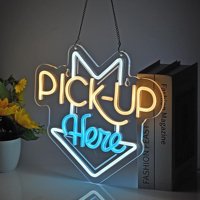 PICK-UP Here Neon Sign, Neon Lights Hanging Wall Art Decoration - Image 4