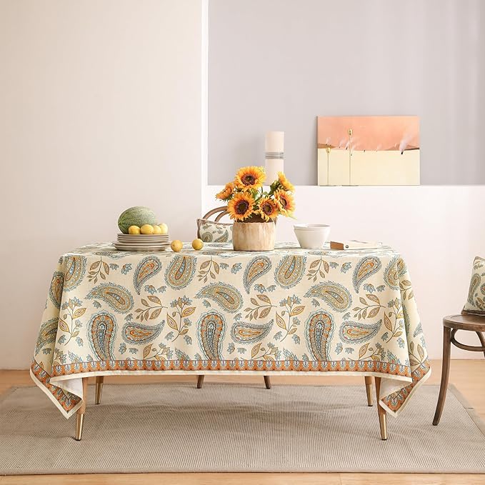 patdrea Designer French Vintage Small Square Table Cloth, Italian Floral - Image 2