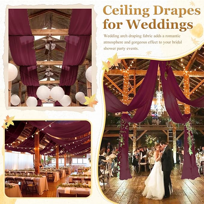 MODFUNS Burgundy Ceiling Drapes - Image 6