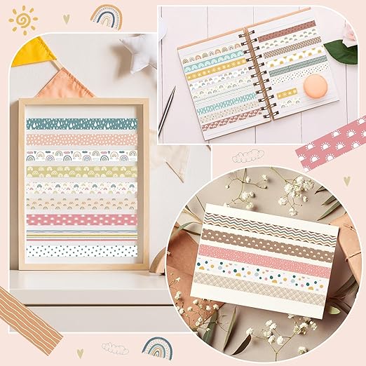 TaoBary 33 Rolls Holiday Plaid Washi Tape, 15 mm Seasonal Washi Tape Set - Image 6