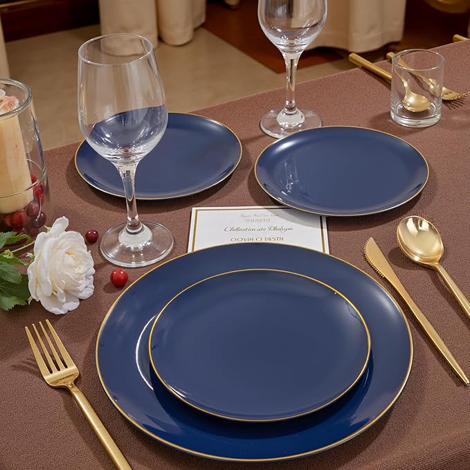 bUCLA 200PCS Blue Plastic Plates - Image 6