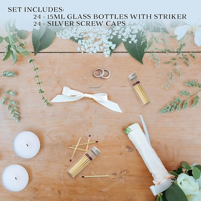 Darware Party Favor Matches Jars: Empty Glass Vials - Image 8
