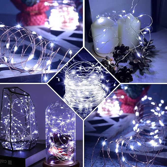24 Pack White Fairy Lights 7Ft 20 LED Twinkle String Lights 3 Modes Battery - Image 6