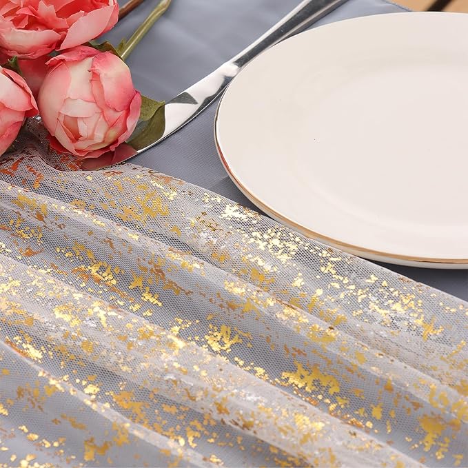 LOMOHOO 10 Ft Gold Table Runner - Image 3