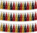 3P Black-Red Gold Foil Fringe Metallic Tassel Garland, Tassels Banner Streamers by HYSILLA